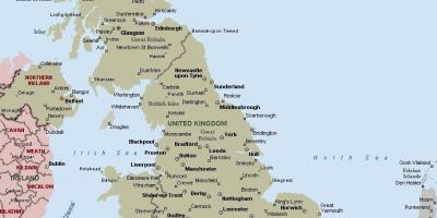 Карта Великобританії з містами